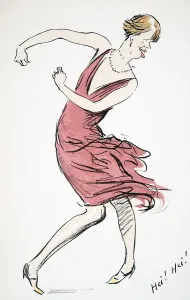 Colour Block Print Prints: Dancing Transvestite, from White Bottoms pub. 1927
