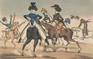 Hand Coloured Etching Collection: Dandies in Rotten Row, January 21, 1819. Creator: William Heath