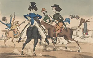 Images Dated 5th November 2020: Dandies in Rotten Row, January 21, 1819. Creator: William Heath