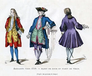 Images Dated 28th May 2009: Dandy of c1729, court dress and town dress, (1882-1884).Artist: Tamisier
