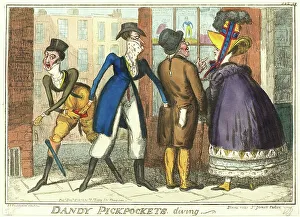 Unaware Prints: Dandy Pickpockets Diving, published December 2, 1818. Creator: Isaac Robert Cruikshank