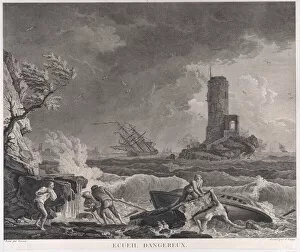 Bad Weather Gallery: Dangerous Reef, ca. 1760. Creator: Adrian Zingg