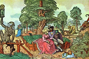 The dangers of lust and illicit love, 16th century. Artist: Peter Flotner The dangers of lust and illicit love, 16th century. Artist: Peter Flotner