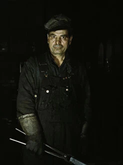 Tools Collection: Daniel Anastazia, blacksmiths helper...roundhouse of the Rock Island R.R. Blue Island, Ill. 1943