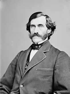 Mustache Gallery: Daniel Clark of New Hampshire, between 1855 and 1865. Creator: Unknown