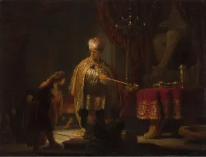 Book Of Daniel Prints: Daniel and Cyrus Before the Idol Bel, 1633. Creator: Rembrandt Harmensz van Rijn