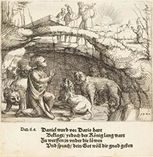 Book Of Daniel Gallery: Daniel in the Lions Den, 1549. Creator: Augustin Hirschvogel