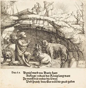 Book Of Daniel Prints: Daniel in the Lions Den, 1549. Creator: Augustin Hirschvogel