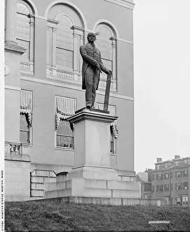 Massachusetts United States Prints: Daniel Webster Statue, State House grounds