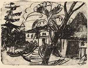 Kirchner Ernst Prints: Danish Farm with Manor House, 1912. Creator: Ernst Kirchner