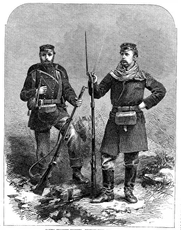 Bayonets Prints: Danish infantry soldiers - photographed from the life, 1864. Creator: Unknown