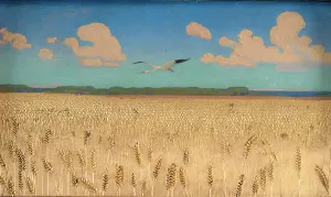 Stork Prints: Danish Landscape, 1891. Creator: Harald Slott-Moller