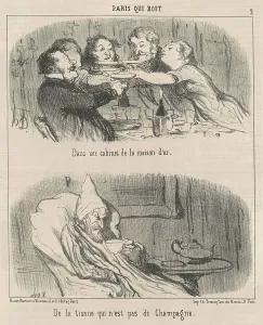 Dans un cabinet de la maison d'or, 19th century. Creator: Honore Daumier