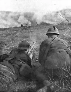 Shell Fire Prints: Dans la bataille; fusiliers mitrailleurs a la lisiere du bois de Hangard