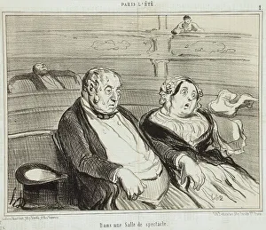 Shocked Prints: Dans une salle de spectacle, 1854. Creator: Honore Daumier