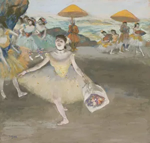 Pastel Prints: Danseuse au bouquet, saluant sur la scene (Dancer with bouquet), 1878