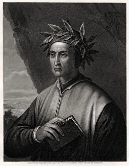 Dante Alighieri, Italian poet, 19th century.Artist: Wagstaff