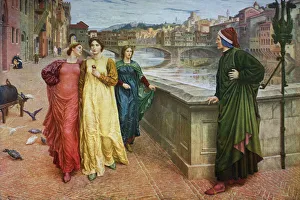 Tuscany Prints: Dante and Beatrice, 1883, (1912). Artist: Henry Holiday