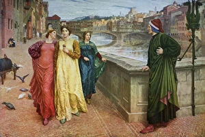 Images Dated 2nd August 2006: Dante and Beatrice, 1883, (1912).Artist: Henry Holiday