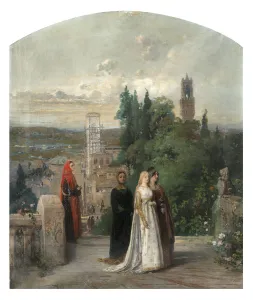 Beatrice Portinari Gallery: Dante and Beatrice. Creator: Induno, Gerolamo (1825-1890)