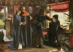 Beatrice Portinari Gallery: Dante Drawing the Angel, 1853, (c1912). Artist: Dante Gabriel Rossetti