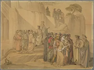 Chalk On Paper Prints: Dante encounters a group of souls singing the Miserere