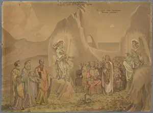 Wealthy Prints: Dante sees two angels with flaming swords at the sides of a group of souls