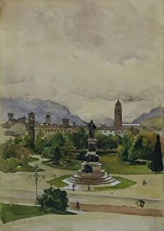 Dante Alighieri Collection: Dante Square in Trento, 1903. Creator: Karl Friedrich Gsur