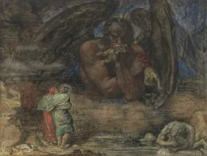 Heaven Prints: Dante and Virgil encounter Lucifer in Hell, 1923. Creator: Stock, Henry John (1853-1930)
