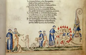 Publius Vergilius Maro Prints: Dante and Virgil with Geryon, c1370. Creator: Anon