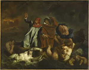 Kingdom Of God Gallery: Dante and Virgil in hell. The Barque of Dante, 1822. Creator: Delacroix, Eugene (1798-1863)