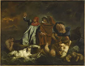 Final Judgment Collection: Dante and Virgil in hell. The Barque of Dante, 1822. Creator: Delacroix, Eugene (1798-1863)