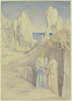 Caves Prints: Dante and Virgil in the Underworld.. Creator: Johann Anton Ramboux