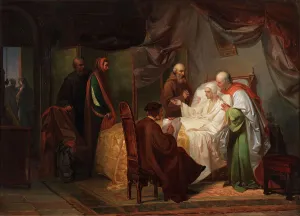 Dante's Death (La morte di Dante), 1852-1853. Creator: Moretti Larese, Eugenio (1822-1874)