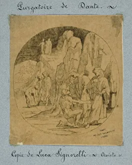 Delaunay Jules Elie Prints: Dantes Purgatory, c. 1857. Creator: Jules Elie Delaunay