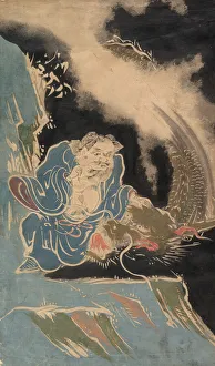 Taoism Prints: Daoist Immortal with Dragon, probably 19th century. Creator: Unknown