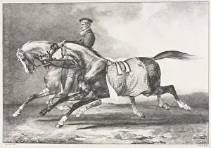 1791 1824 Prints: Two Dappled Horses Exercising, 1822. Creator: Theodore Gericault (French, 1791-1824)