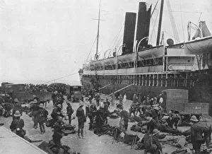 Expeditionary Force Prints: The Dardanelles Expeditionary Force sets out: A transport loading up at Alexandria, 1915