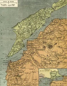 Forts Prints: The Dardanelles with its Forts, 1919. Creator: London Geographical Institute