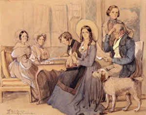 Fritz Ludvig Von Dardel Prints: The Dardel family in Saint-Blaise, Switzerland, July 1843. Creator: Fritz von Dardel