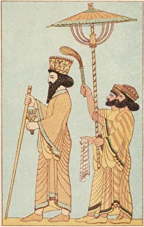 Darius I (548-486 BC) Achaemenid king of Persia from 521, with attendants, 1881 Darius I (548-486 BC) Achaemenid king of Persia from 521, with attendants, 1881