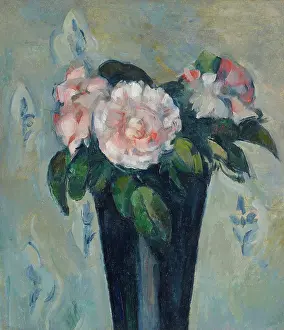At The Table Prints: The dark blue vase, c1880. Creator: Cezanne, Paul (1839-1906)