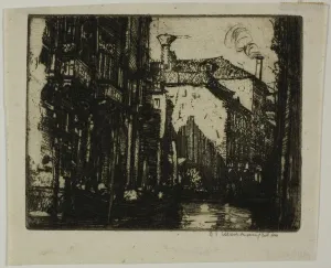 Canal Boat Prints: The Dark Canal, Venice, 1908. Creator: Donald Shaw MacLaughlan