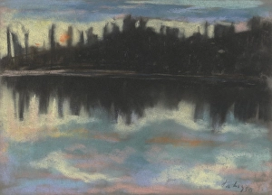 1928 Prints: Dark Embankment, 1928-1930. Creator: Zolo Palugyay