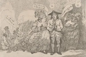 Georgiana Spencer Gallery: Dark Lanthern Business, or, Mrs. Hob and Nob On a Night Canvass With a Bosom Fri