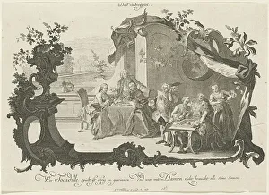 Nilson Johann Esaias Prints: Das Bretspiel (Ladies and Gentlemen Playing Board Games)