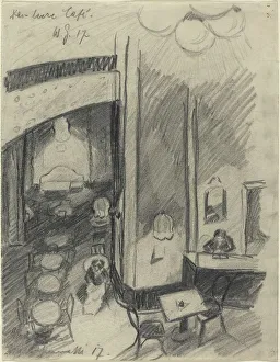 Stumping Prints: Das leere Café (The Empty Café), 1917. Creator: Walter Gramatté