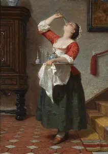 Das Naschkaetzchen, 1862. Artist: Amberg, Wilhelm August (1822-1899) Das Naschkaetzchen, 1862. Artist: Amberg, Wilhelm August (1822-1899)