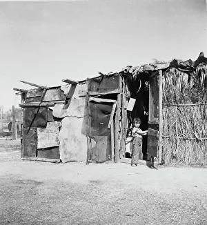 Recycling Prints: Date picker's home, Coachella Valley, California, 1935. Creator: Dorothea Lange