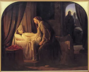 Sickbed Prints: The Daughter of Jairus, 1863. Creator: Carl Bloch